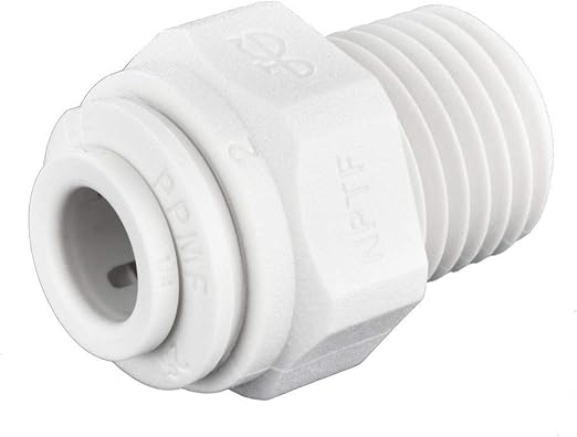John Guest Pp010822wp Push Fit Nptf Male Connector Push To