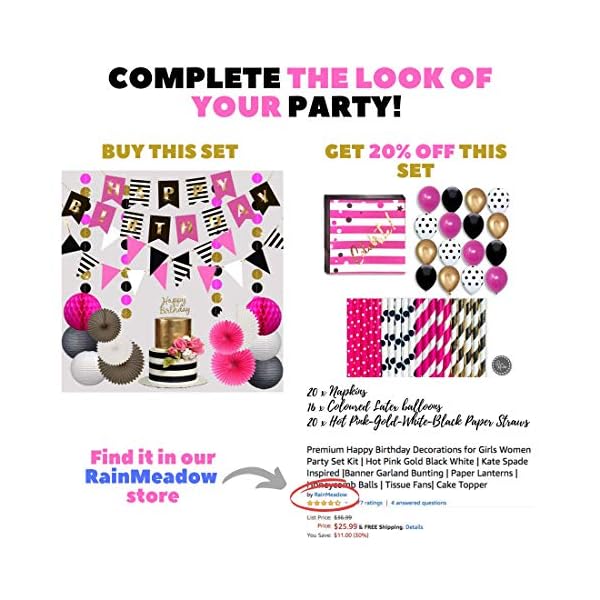 Premium Happy Birthday Decorations For Girls Women Party Set Kit