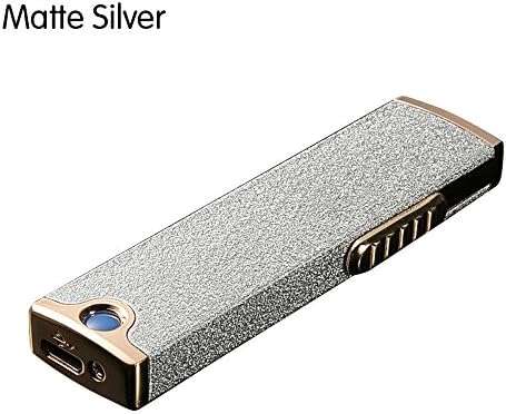 Boonfire MINI USB Rechargeable Double-sides Windproof Coil long battery life Slim Electronic Lighter Set with USB Charging Cable Gift box and No Gas Flameless Cigarette Lighter 2.0(gold)