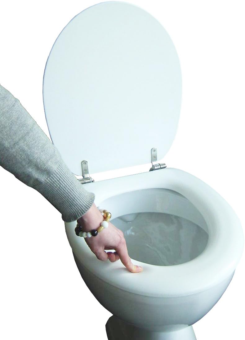 ADOB soft toilet seat, padded, stainless steel hinges, made in Germany, white, 69502