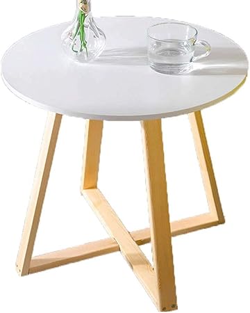 Side Table Wooden Legs Round Tabletops Small Coffee Table Simple Modern Living Room Table Simple Round Table Ideas Color White Amazon Co Uk Kitchen Home