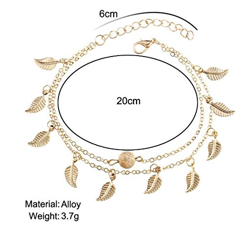 Anklet Dainty Beach Jewelry for Girls Multi-layer Charm Beads Boho Foot Starfish Turtle Gold Chain Bracelet for Women