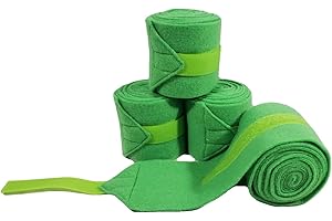 BIG BLACK HORSE LLC Big Black Horse Fleece Polo Leg Wraps - Green - Set of 4 (Mini)