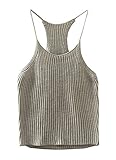 Mooncolour Womens Pure Color Knit Camisole Crop Top Suspender Vest