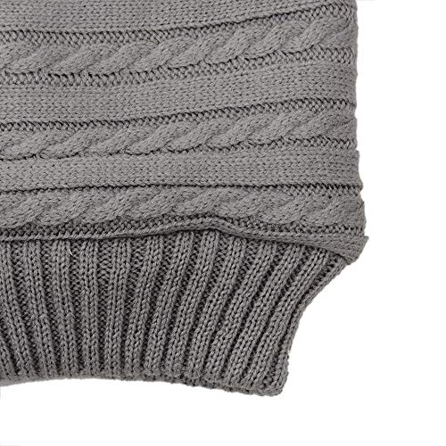 Newborn Infant Baby Blanket Knit Crochet Winter Warm Swaddle Wrap Sleeping Bag (Gray, 68x40cm/26.7x15.7)