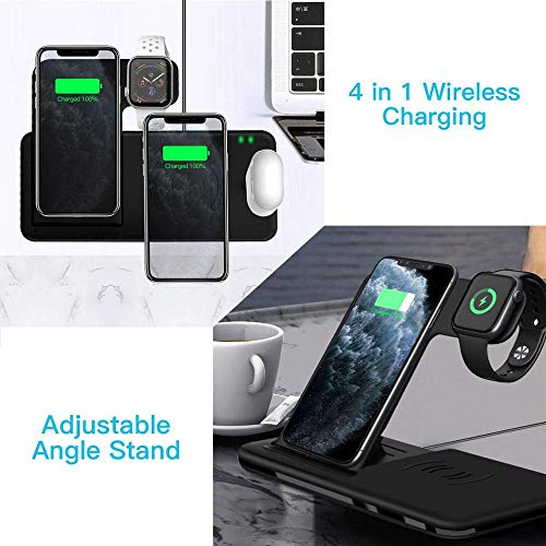 AIHAOYU 18W Fast Wireless Charger 4 in 1 Charging Dock Station for Samsung iPhone 13 12 11 Pro XS MAX XR 8 Plus Apple Watch SE 6 5 4 3 AirPods Pro