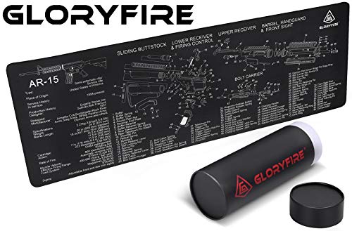 GLORYFIRE Gun Cleaning Mat Gun Mat Double Thickness Cleaning Mat Sized 12"x36" inches for Handgun Shotgun Rifle Cleaning