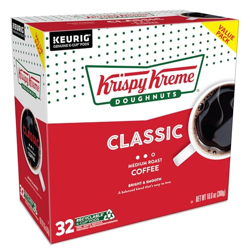 KRISPY KREME CLASSIC, SINGLE-SERVE KEURIG K-CUP PODS, MEDIUM ROAST COFFEE PODS, 32 COUNT