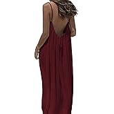 Womens Summer Casual Sleeveless Backless Cami Sundress 2026 Vacation House Dress