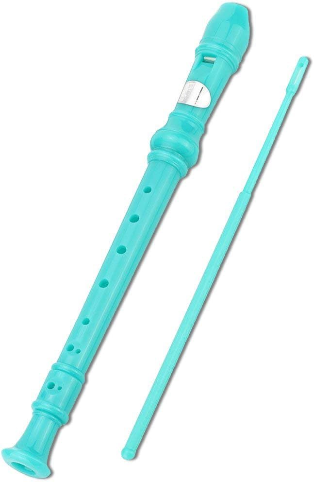 Descant Recorder 8-Hole Soprano Kids Music Flute With Cleaning Rod & Case Bag for School Student (Green)