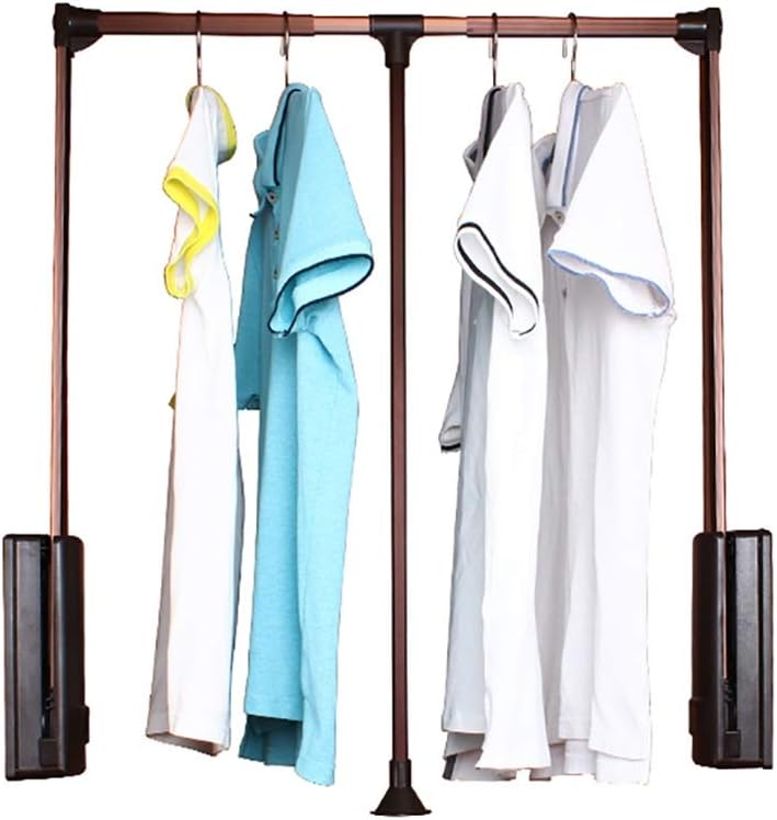 GWXYMJ Coat rack Wardrobe lifting clothes hanger, Automatic hangers in the closet, Pull-down Adjustable width clothes rail, Telescopic rod, Damping buffer design (Size : 660-890mm)