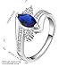 Fashion Lady Jewelry Blue Ocean Diamond Crystal Silver Finger Ring