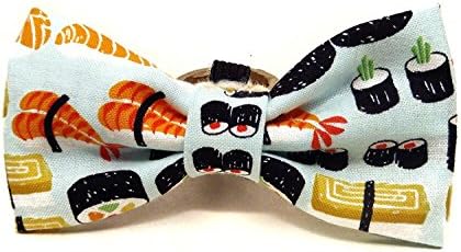 Very Vintage Designs Sushi Roll - Japanese Sushi Sashimi Asian Kawaii Whimsical Vintage Hand-crafted Bow Tie for a Dog or Cat Collar - Bowtie only - Handmade in the USA