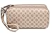 Big Mango Multi-purpose Fashion Floral Print Cellphone PU Leather Bag and Clutch Three Layers Zipper Wallet for Apple Iphone 4 4s Iphone 5 Iphone 5s 5c Samsung Galaxy S3 S4 HTC Blackberry MP3 and Makeup with Wristlet Strap ( Khaki )