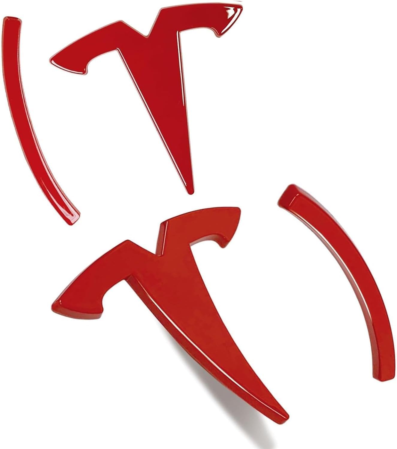 Photo 1 of 3D Metal Emblem Sticker for Model 3, 2Pcs - Front Hood Badge Decal & Rear Trunk Logo (Model 3 Emblem - Matte Red)