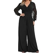 Amazon.com: ShopWonder Women Plus Size Jumpsuit Wrap V Neck