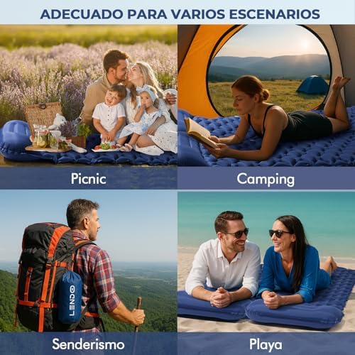 Tapete de Campismo Ultraleve, Colchão Auto-Insuflável com Bomba