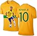 Neymar Jersey Style T-shirt Kids Neymar Jr Jersey Brazil T-shirt Gift Set Youth Sizes ✓ Premium Quality ✓ ✓ Soccer Backpack Gift Packaging (YL 10-13 Years Old, Neymar)