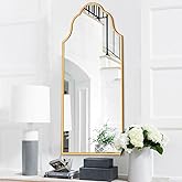 Chende Arch Mirror for Wall Decor, Large Gold Wall Mirror for Entryway, 47" X20'' Modern Elegant Mirror for Bathroom, Bedroom, Living Room