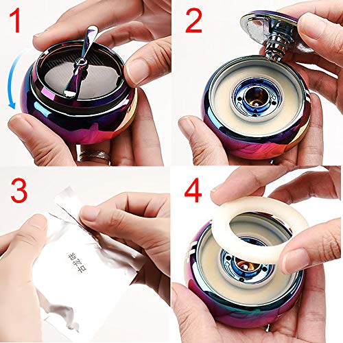 QBUC Car Air Freshener Solar Energy Rotating Cologne Car Aromatherapy Diffuser Interior Decoration Accessories Essential Oil Diffuser for Car Home(B-Silver)