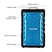 COOCHEER 7500mAh Portable Water Resistant Power Bank Rugged Mobile Phone Travel Water/Shock/Dust Proof External Battery Charger with Dual USB Port - Blue