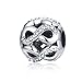BAMOER 925 Sterling Silver Sparkling CZ Stones Infinity Love Bead Charm for Snake Bracelet