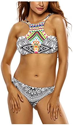 Lifeisbest Women 's Sexy Swimsuit Shoulder Strap Printing Demountable Swimsuit Swimwear(XL(16-18))
