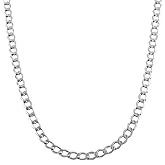 Kooljewelry Sterling Silver 3.3 mm Curb Link Chain Necklace (18-inch)
