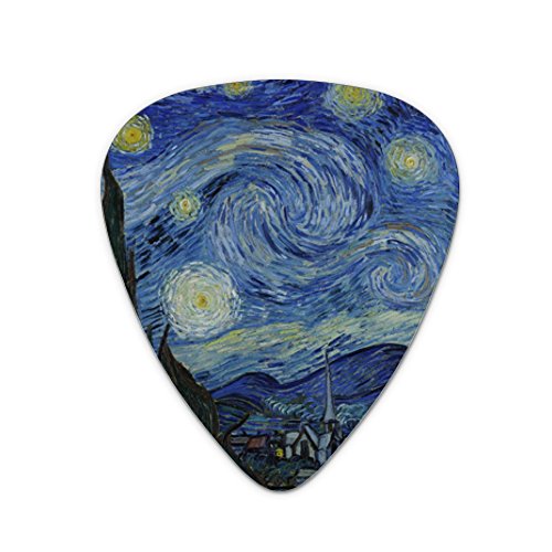 Starry Night by Vincent van Gogh Novelty Guitar Picks Medium Gauge - Set of 6