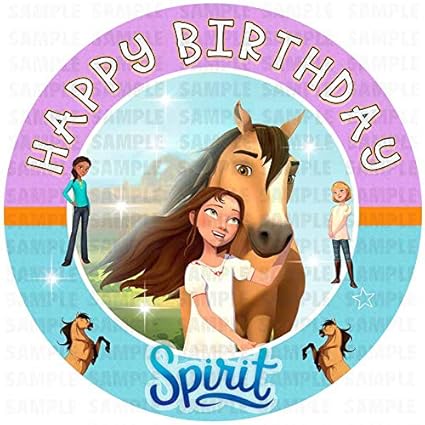 Amazon Com Spirit Riding Free 8 Inch Edible Cake Topper Birthday Party Collection Of Edible Cake Decorations Best Quality Printing Grocery Gourmet Food