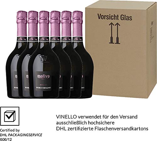 VINELLO 6er Weinpaket Italien - Motivo Rosé extra dry - Borgo Molino mit VINELLO.weinausgießer | 6 x 0,75 Liter – Bild 7