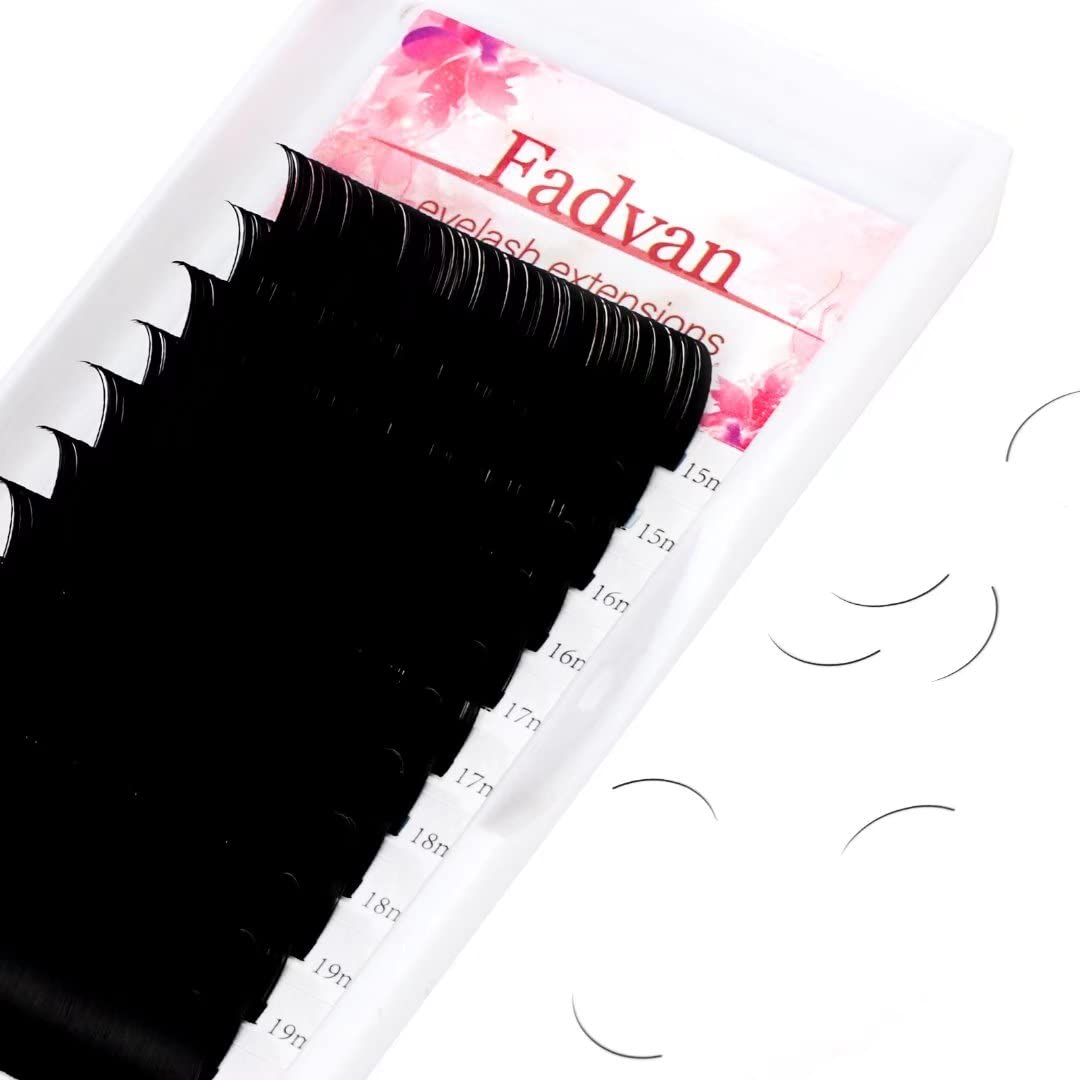 Eyelash Extensions Individual Lashes 0.15 C curl 15-20mm Mix Classic Lash Extensions FADVAN Single Volume Fan Eyelashes Professional Matte Black Semi Permanent Soft Natural for Salon(Mix 15-20)