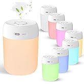 BAMCOO Portable Small Humidifier, 650ml Colorful Mini Humidifier for Bedroom, Office Desktop, Baby Room, Plants, Cool Mist Hu