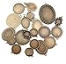All In One 20pcs Mixed Cabochon Frame Setting Tray Pendant for DIY Jewelry Making (Antique Bronze)