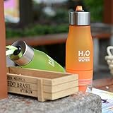 Judek 650ml Sports Infused Or Infuser Water Bottle With a Bottom Loading Fruit Infusion and Lemon Citrus Juice Squeezer Tumbler Cup. (Orange)