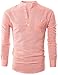 Ohoo Mens Slim Fit Ultra Light Cotton Linen Blend Long Sleeve Popover Work Shirt