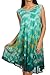 Sakkas 15803 - Nora Sleeveless Embroidered Short Tie Dye Caftan Dress/Cover up - Green - OS