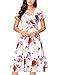 Noctflos Women's Floral Printed Chiffon Midi Casual Dress