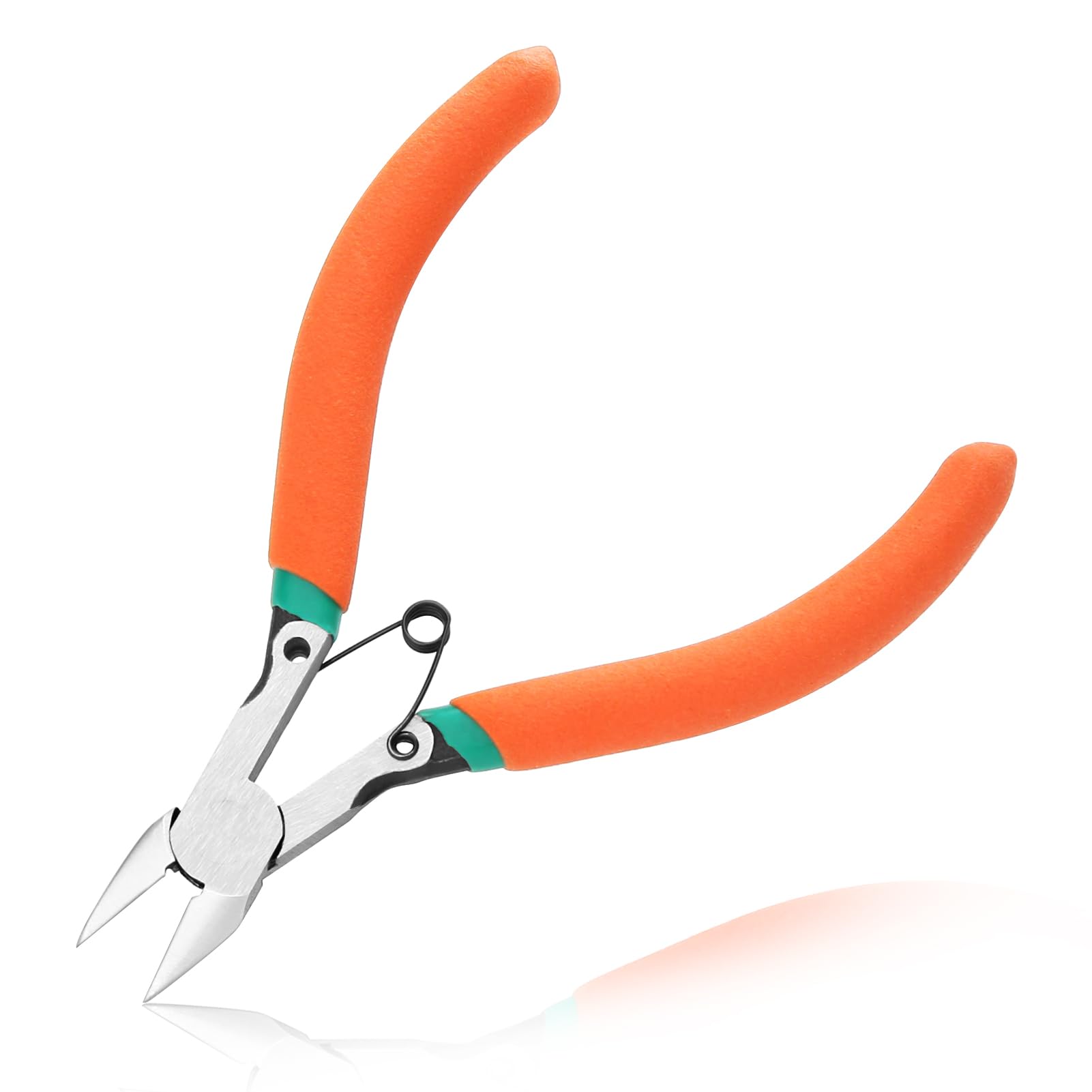 LEONTOOL Wire Flush Cutters 5-Inch Electronic Model Sprue Wire Clippers Ultra Sharp and Precision Side Cutting Pliers Diagonal Cutters for Crafting, Floral, Electrical & Any Clean Cut Needs