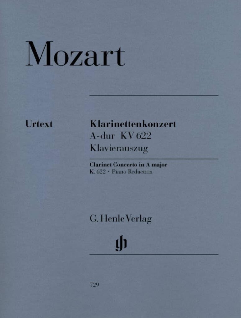 Clarinet Concerto A major KV 622 - clarinet and orchestra - piano reduction with solo part - (HN 729)