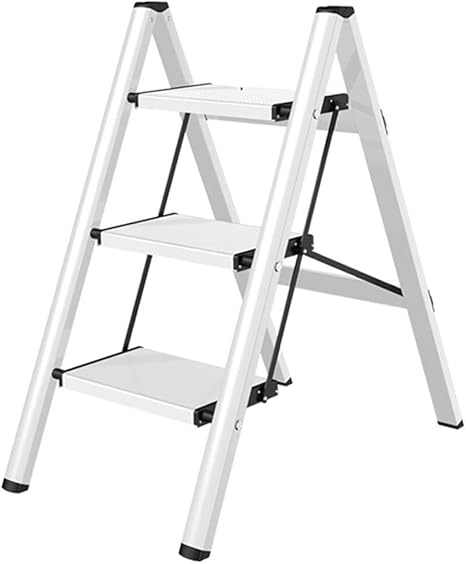 Amazon 脚立 おしゃれ 3段 アルミ 薄型踏み台 折りたたみ 踏台 軽量専用 ナローステップ台 ラダー はしご 梯子 屋内用 スリムステップ 幅39x奥行64x高さ84cm Autopeck 踏み台 踏み台 ステップ 通販