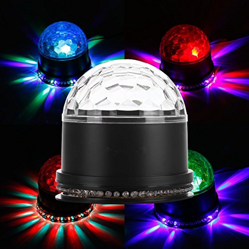 Disco Ball Lights, SOLMORE 12W Sound Actived RGB LED Party Lights Stage DJ Lights Strobe Light Crystal Magic Rotating Light for KTV Party Wedding Home Show Club Pub Decor AC85V-260V