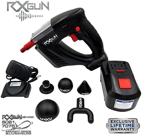 RxGun v2 Percussion Massager Cordless Rechargeable Handheld Percussive Muscle Stimulation Vibration Device for Deep Tissue Muscles, Back, Foot, Neck, Shoulder Massage Gun NOT TheraGun Hyperice