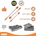 Silicone Bottle Brush Cleaner Set of 3 - Long Handle Bottle Cleaning Brushes Ideal for Narrow Neck Containers, Water Bottles, Thermos, Hydro Flasks, Coffee Mugs, Tumbler Bottles, Baby Bottles (Orange)