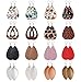 Finrezio 16-20Pairs Teardrop Leather Earrings Lightweight Dangle Earrings Leaf Leopard Print Earrings Set for Women (B: Leopard Earrings)