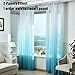 AiFish 1 Panel Living Room Window Treatment Curtain Gauze Rod Pocket Gradient Sheer Curtains Screens Home Decorations Light Filtering Voile for Bedroom/Sliding Glass Door White and Blue W39 x L84 inch