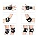 JBM Kids & Adults Cycling Roller Skating Knee Elbow Wrist Protective Pads-Black/Adjustable Size, Suitable for Skateboard, Biking, Mini Bike Riding and Other Extreme Sports