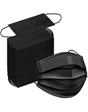 Black Disposable Face Masks, 100 Pack Black Face Masks 3 Ply Filter Protection