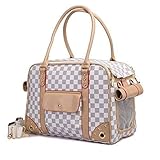 BETOP HOUSE Pet Carrier Tote Around Town Pet Carrier Portable Dog Handbag Dog Purse for Outdoor Travel Walking Hiking, White, 14.17''11''6.3''