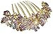 AnVei-Nao Womens Luxury Bohemia Flower Rhinestones Bridal Hair Combs Accessories Purple